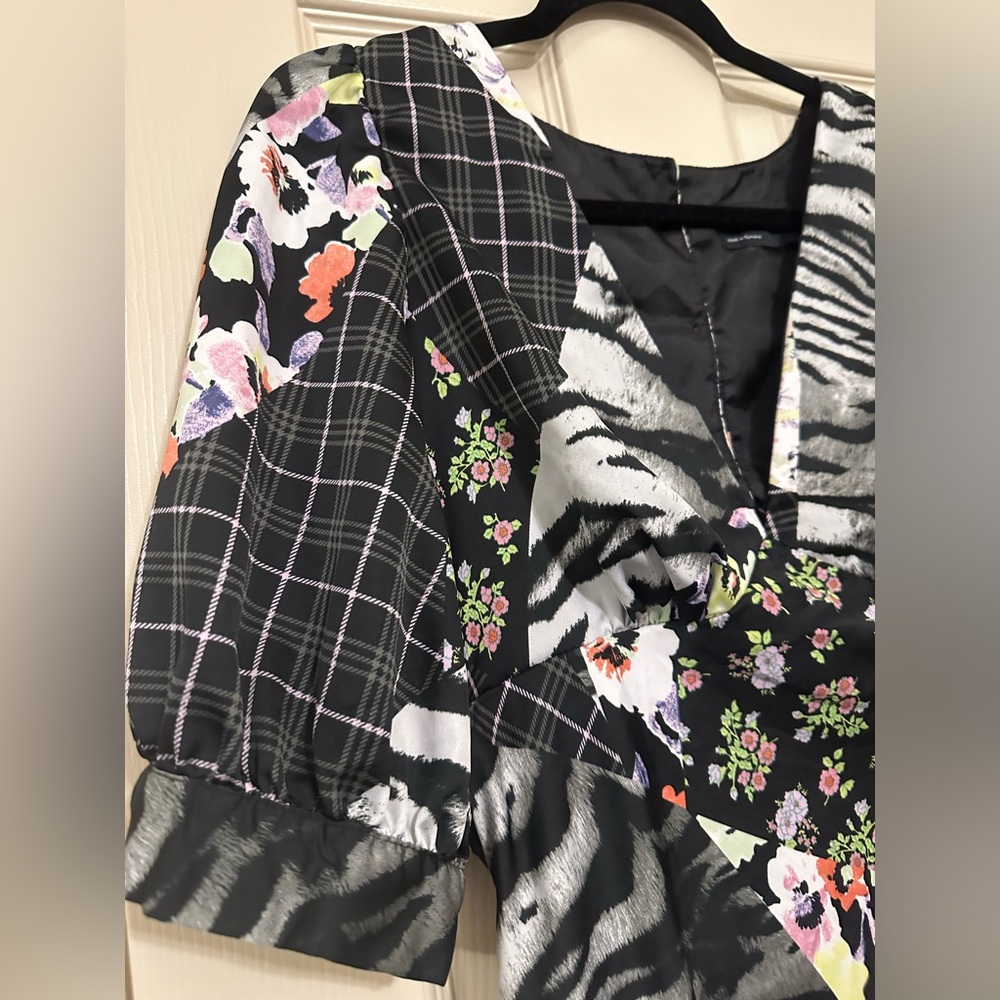 Asos Patchwork Midi Open Back Puff Sleeve Garden … - image 6